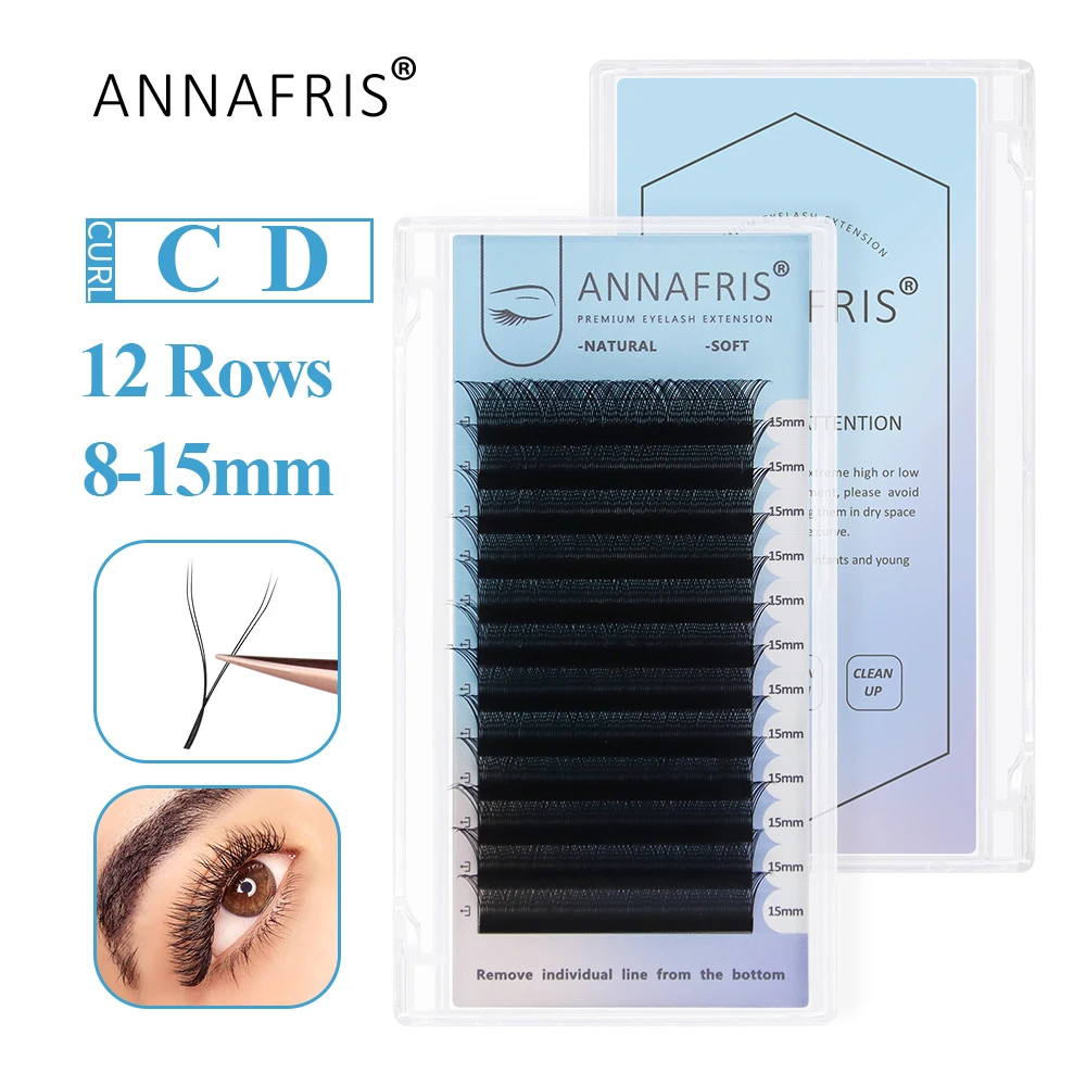 Eyelash Extension Yelix - ANNAFRIS YY-Form, Wimpernverlängerung, Doppelspitzen, flauschiges Netz,