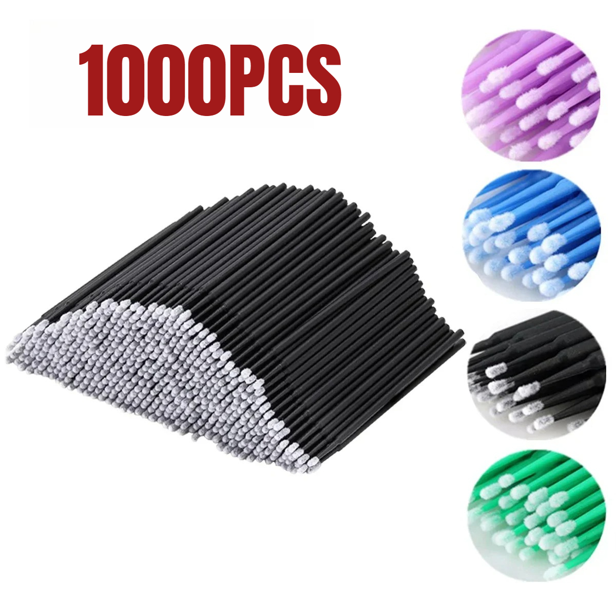 Eyelash Extension Removal - 1000/500PCS Wimpern Reinigung Pinsel Hoch Bunte