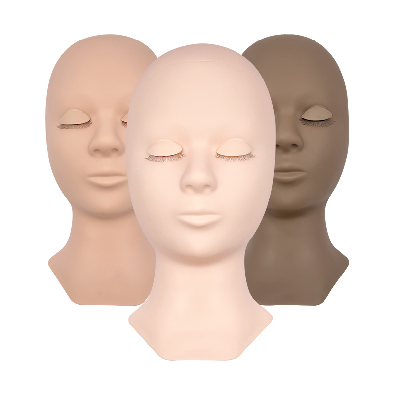 Eyelash Extension Model - Wimpernverlängerungs-Trainings-Übungskopf, flach, weich, realistischer Schaufensterpuppen-Modellkopf mit