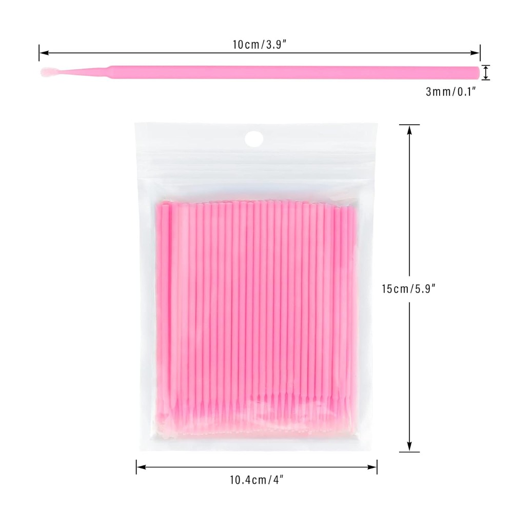 Eyelash Extension Removal - 500 Stück Einweg-Mikro-Wattestäbchen, biegsam, für Wimpernverlängerung,