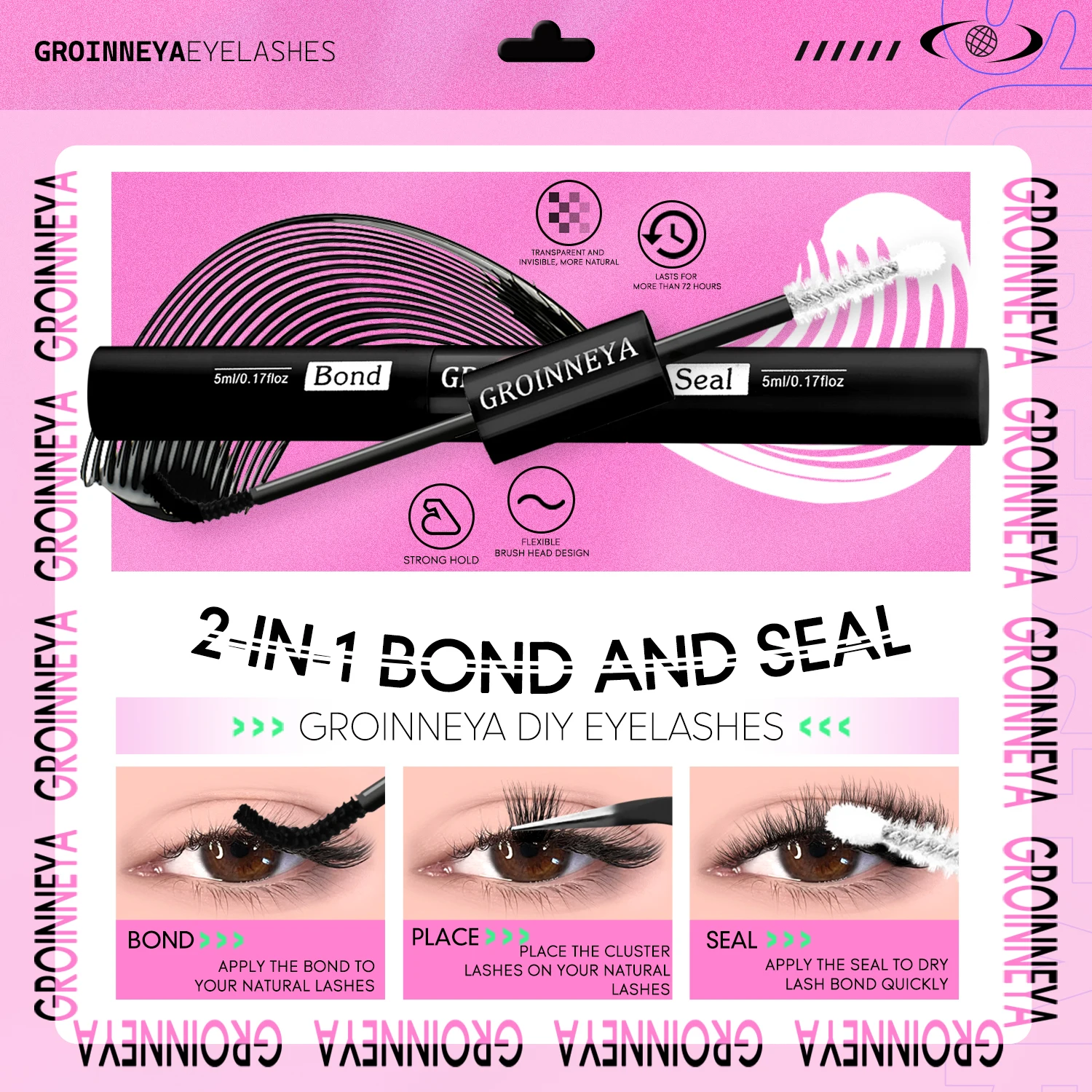 GROINNEYA Wimperncluster-Set,  – Eyelash Extension Home Service Bewertung und Preis