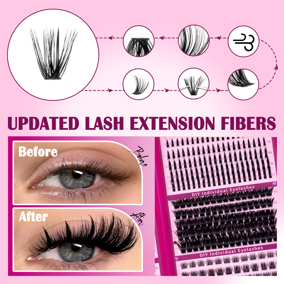 DIY Wimpern-Cluster-Set Große  – Eyelash Extension Home Service Bewertung und Preis