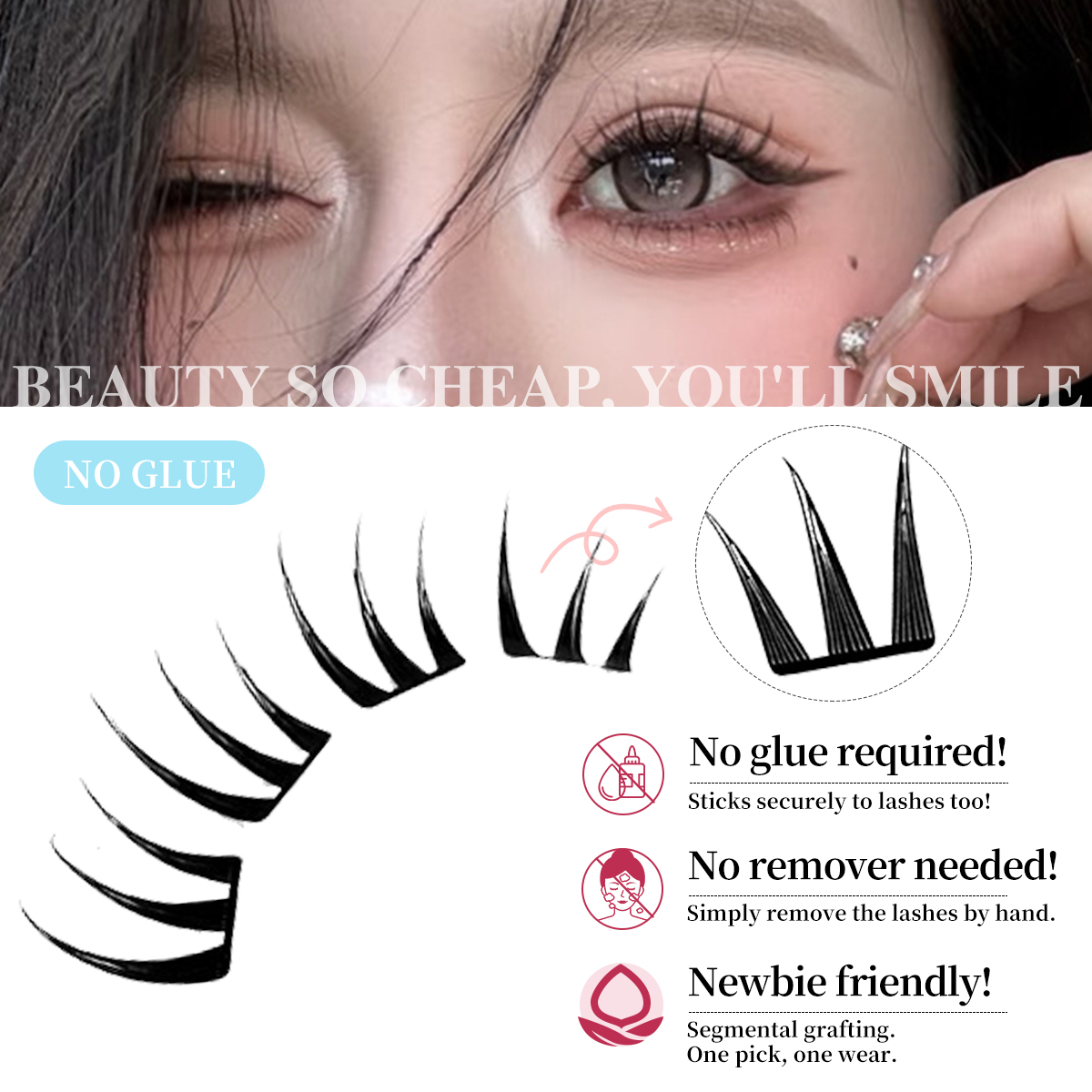 80 Cluster No-Gule Fairy Falsc – Eyelash Extension No 10 Bewertung und Preis